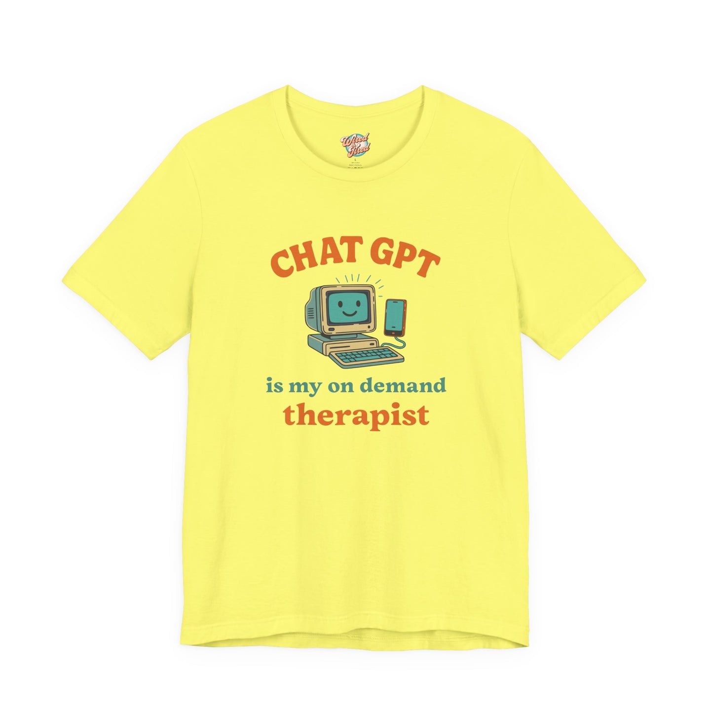 Chat GPT Therapy T-Shirt – Retro 70s Funny Meme Tee for Millennial Burnout & Adulting Stress
