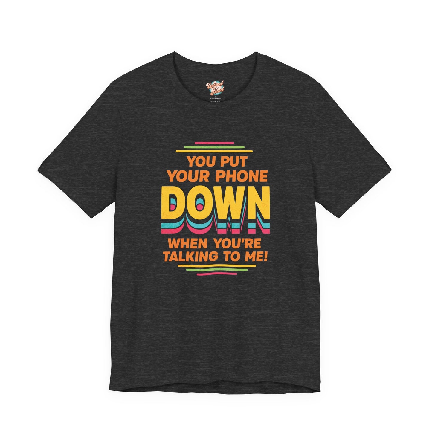 Put Your Phone Down Retro T-Shirt | Funny 80s 90s Introvert Tee