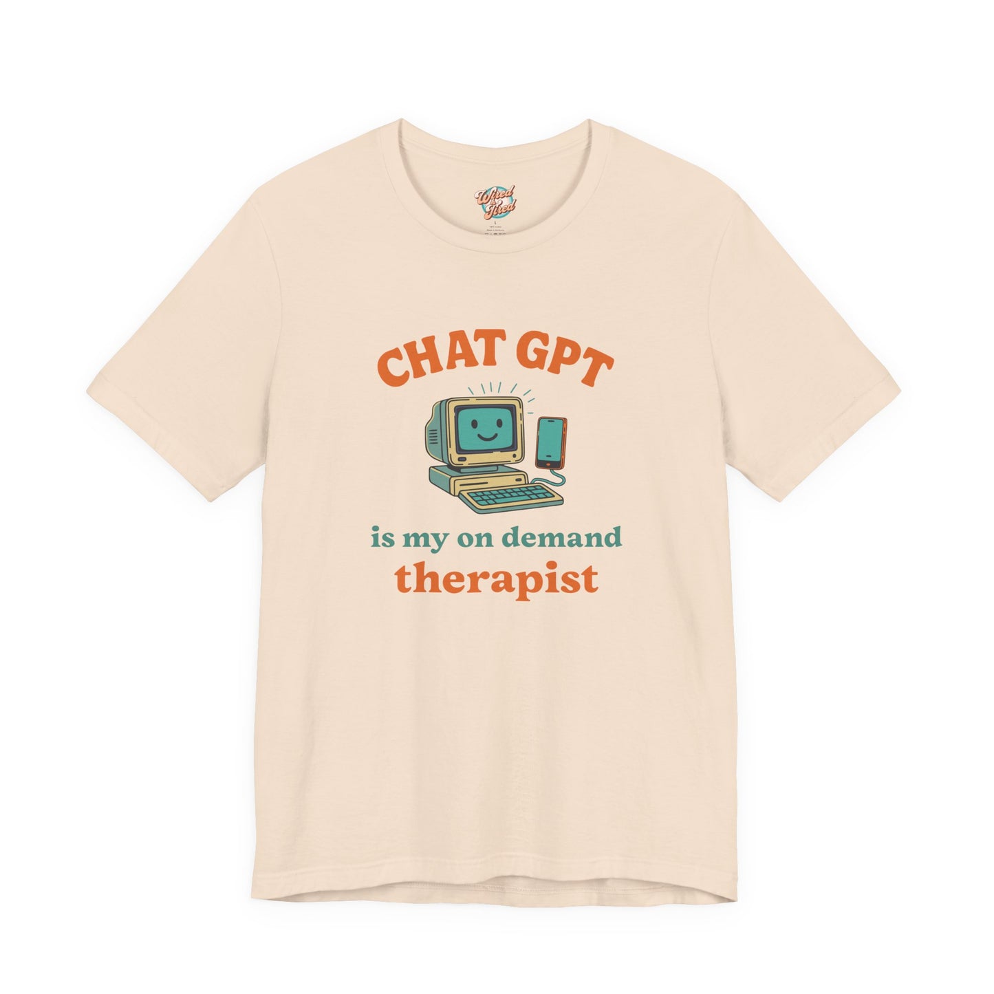 Chat GPT Therapy T-Shirt – Retro 70s Funny Meme Tee for Millennial Burnout & Adulting Stress