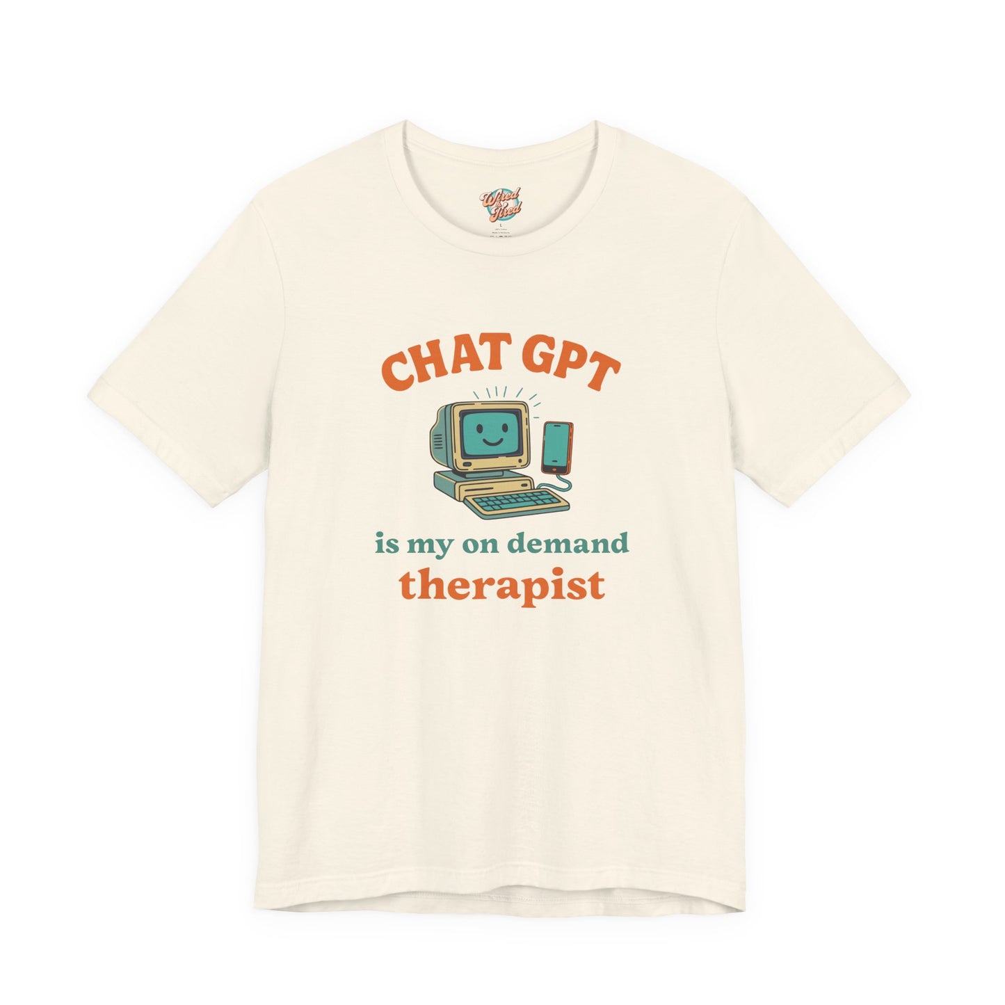 Chat GPT Therapy T-Shirt – Retro 70s Funny Meme Tee for Millennial Burnout & Adulting Stress