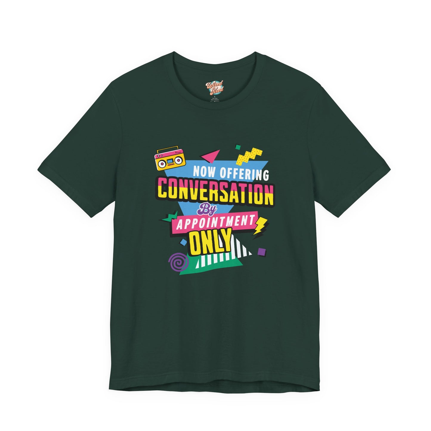 Now Offering Conversation by Appointment Only – Retro Introvert T-Shirt – Funny Adulting Meme Shirt – 80s 90s Throwback Graphic Tee