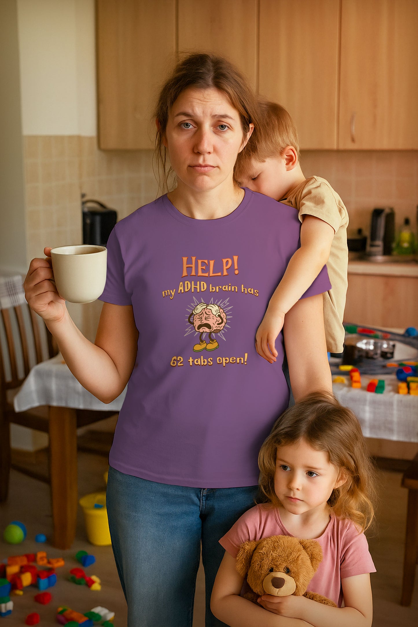 Help! My ADHD Brain Has 62 Tabs Open – Retro Funny ADHD T-Shirt for Millennials