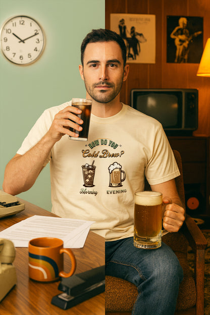 How Do You Cold Brew T-Shirt – Retro Coffee & Beer Graphic Tee