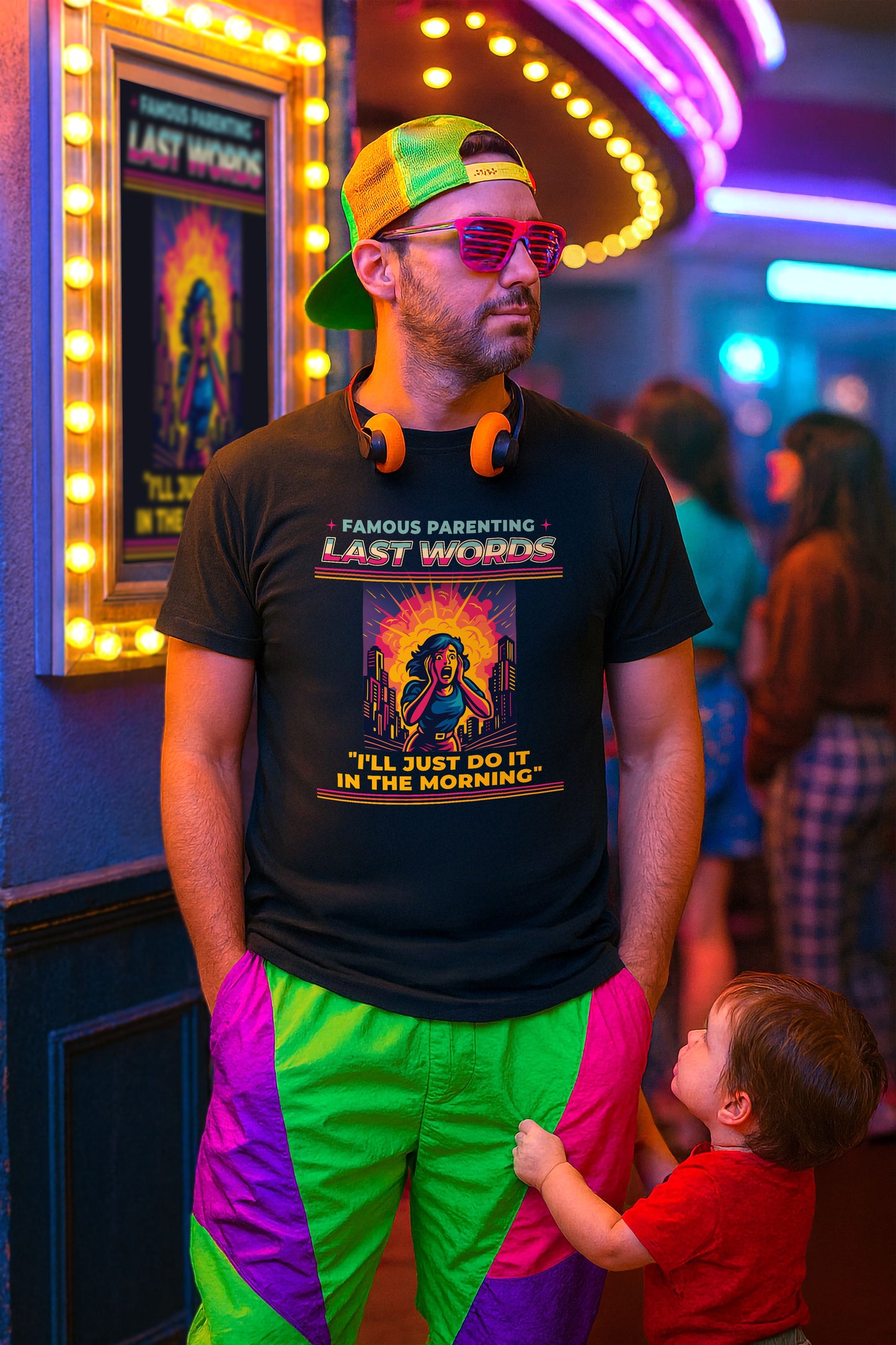 Famous Parenting Last Words T-Shirt – Funny Retro 80s/90s Parenting Meme Tee for Exhausted Moms & Dads