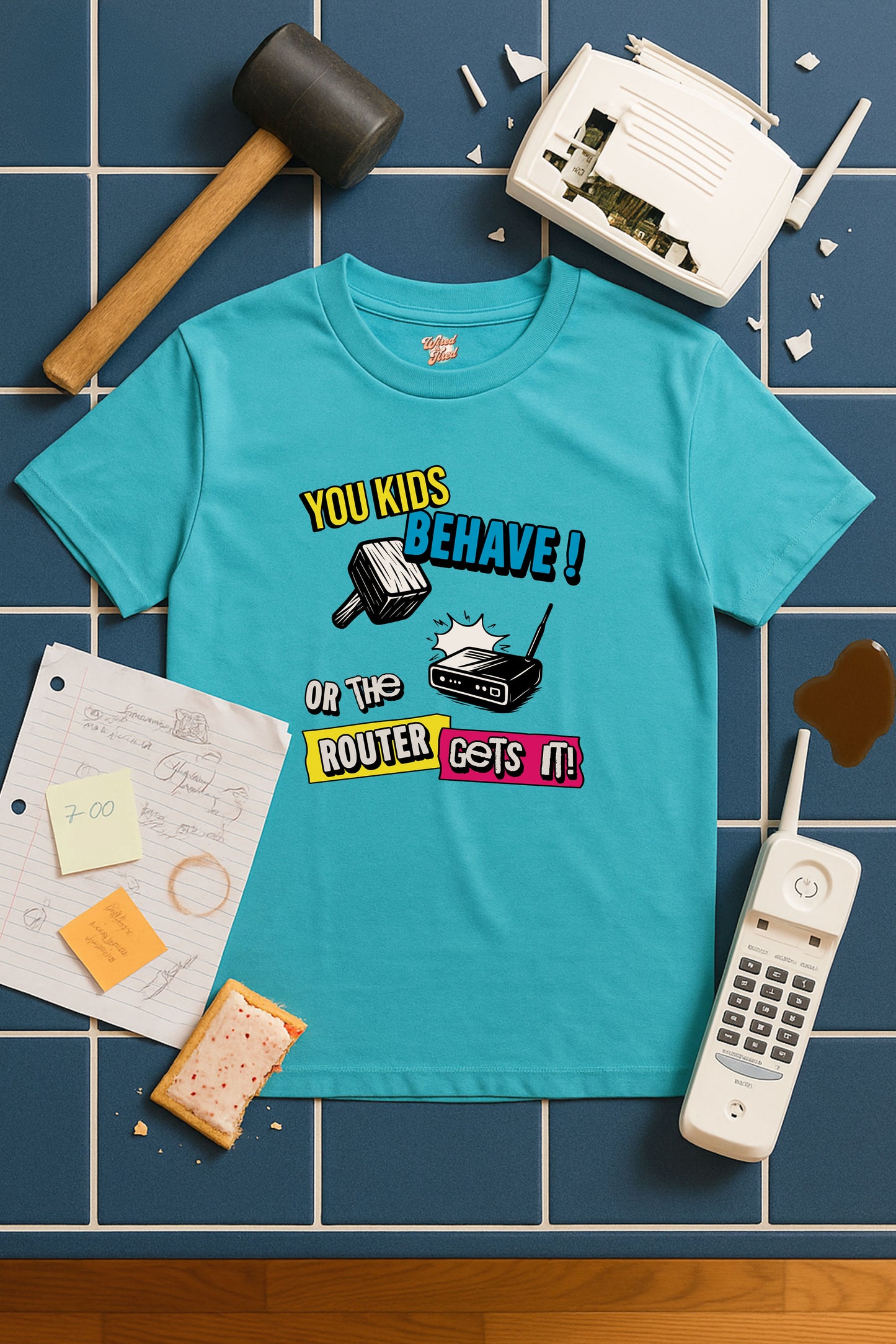 You Kids Behave or the Router Gets It! – Funny Retro Parenting T-Shirt – 80s 90s Meme Tee for Millennial Parents