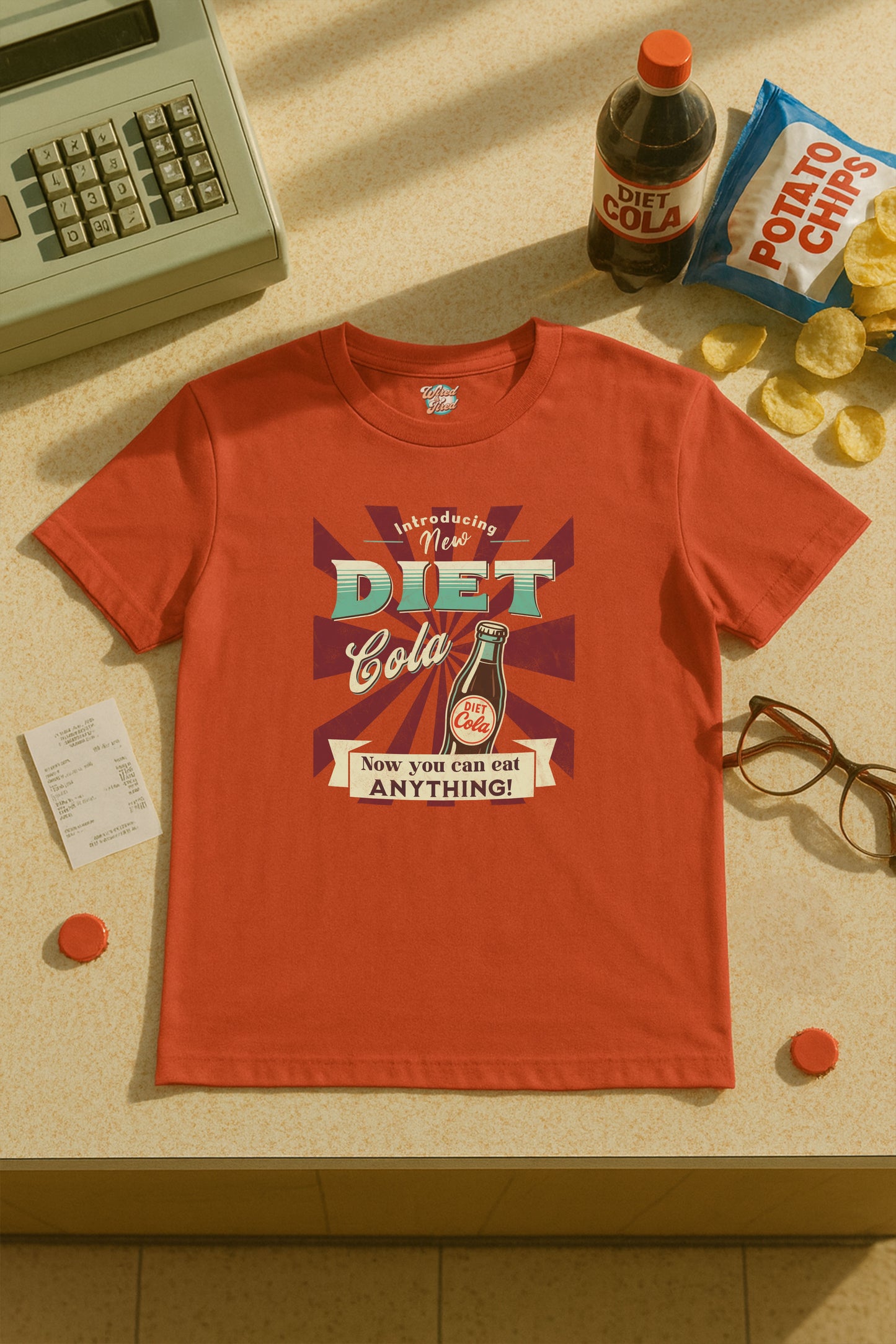 Retro Diet Cola Parody T-Shirt – Funny 50s 60s Vintage Ad Meme for Millennial Moms & Exhausted Adults