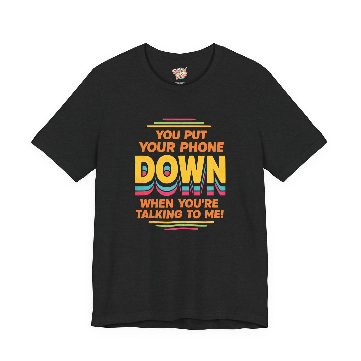 Put Your Phone Down Retro T-Shirt | Funny 80s 90s Introvert Tee