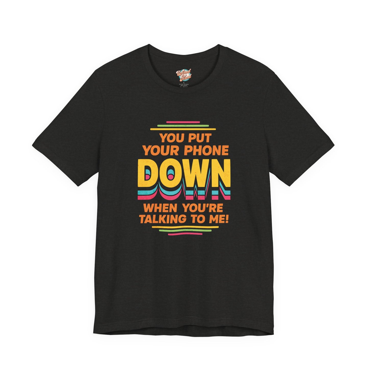 Put Your Phone Down Retro T-Shirt | Funny 80s 90s Introvert Tee