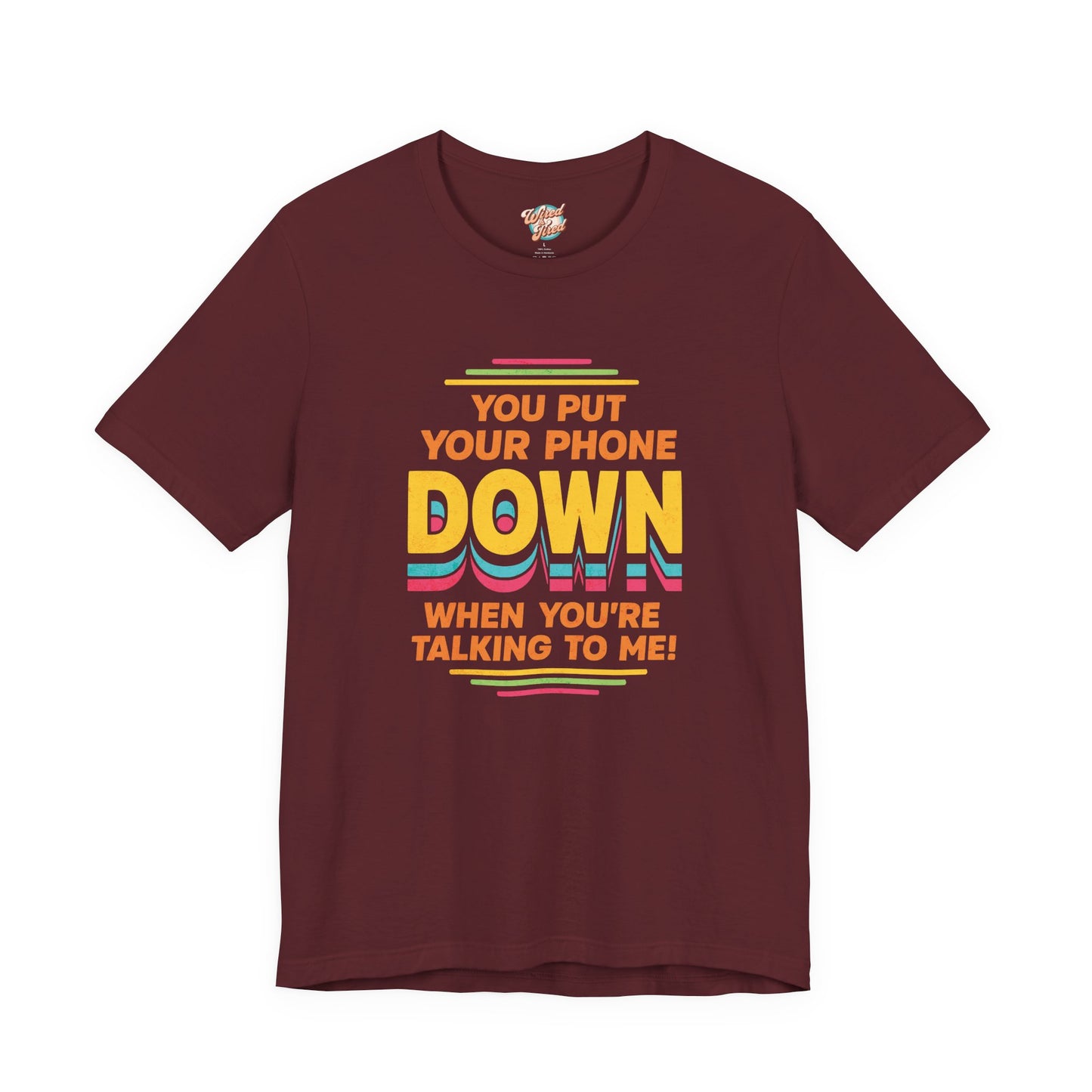 Put Your Phone Down Retro T-Shirt | Funny 80s 90s Introvert Tee