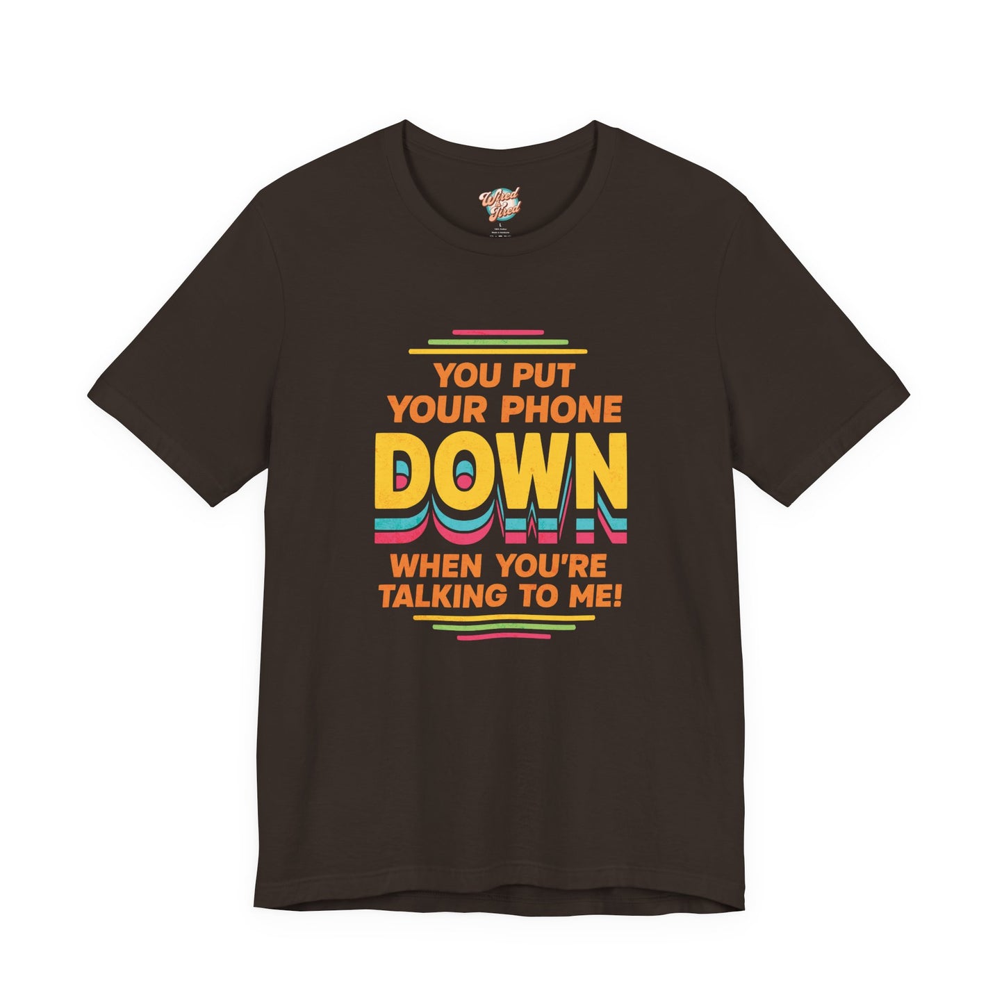 Put Your Phone Down Retro T-Shirt | Funny 80s 90s Introvert Tee