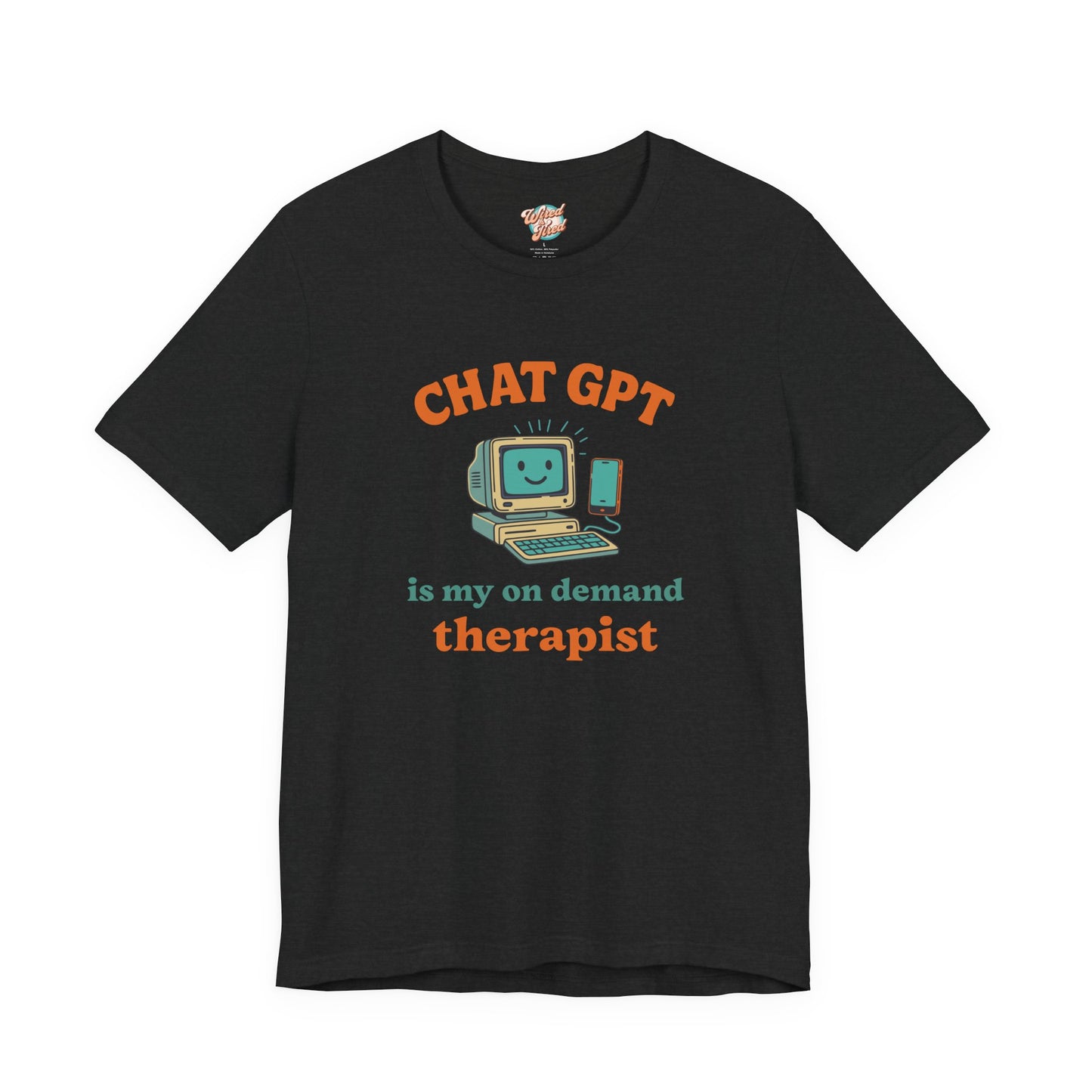 Chat GPT Therapy T-Shirt – Retro 70s Funny Meme Tee for Millennial Burnout & Adulting Stress
