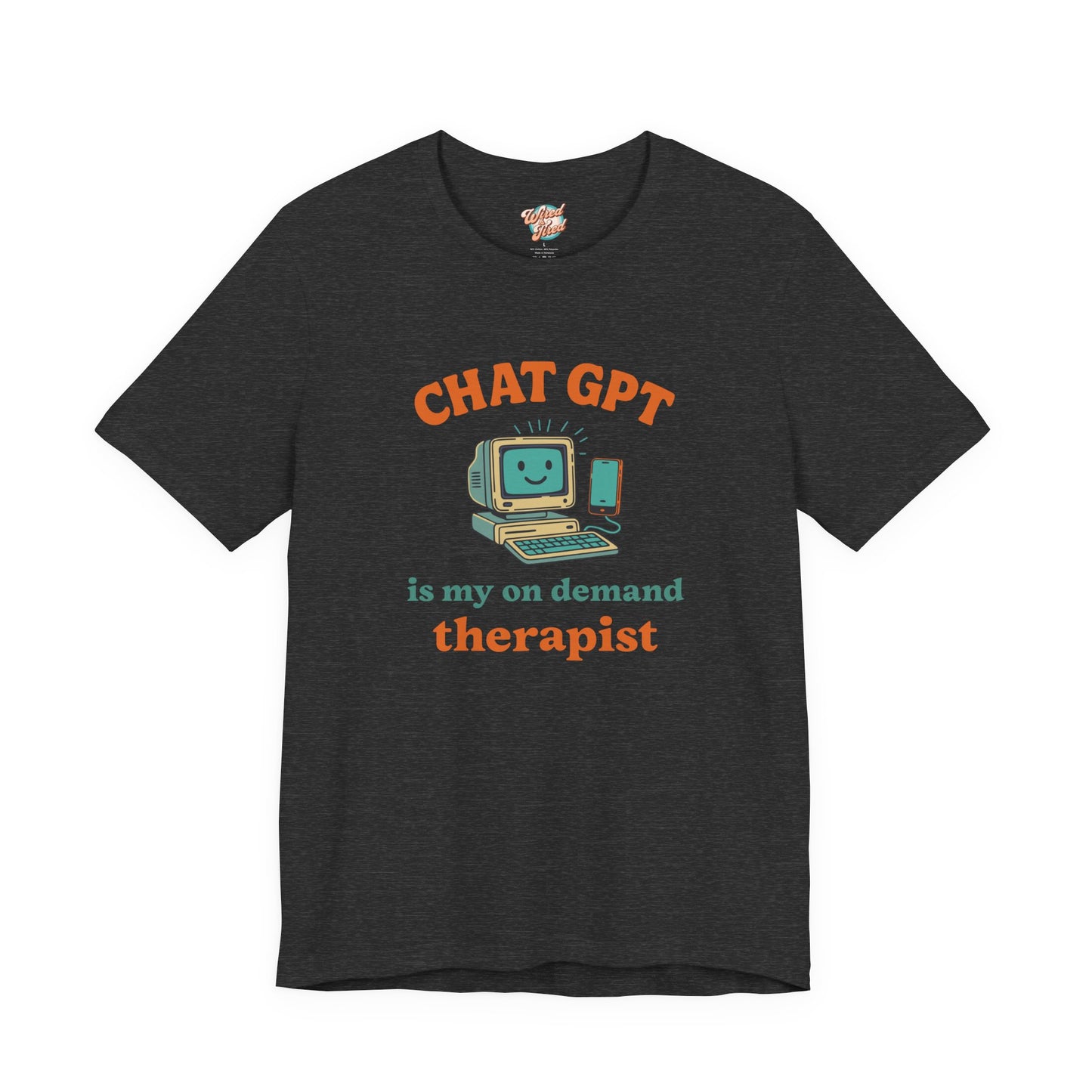 Chat GPT Therapy T-Shirt – Retro 70s Funny Meme Tee for Millennial Burnout & Adulting Stress